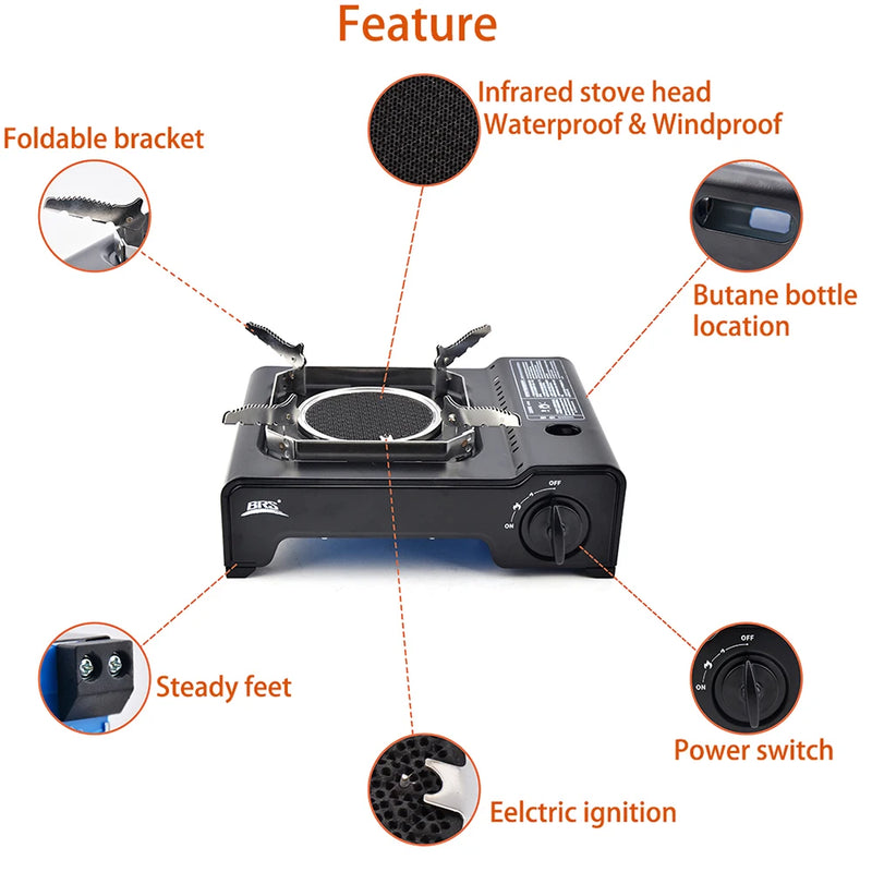 BRS 2600W Quick heat Wind-resistant infrared cartridge Gas Camping Stove  Outdoor Gas Burner