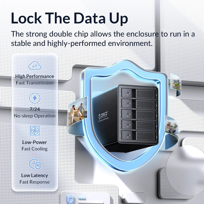 ORICO 95 Series 5 Bay 3.5'' USB3.0 HDD Docking Station Support RAID Mode Aluminum With 150W Power for Bitcoin Altcoins Mining