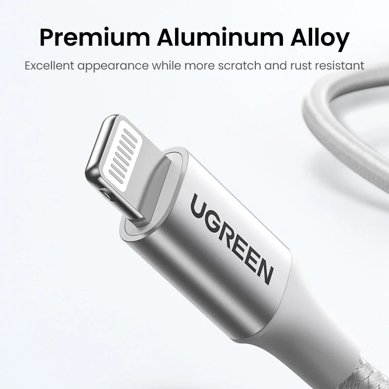 UGREEN MFi 20/30W USB Type C to Lightning Cable for iPhone 14 Pro Max 13 12 Plus Mini PD Fast Charging Cable for iPad 1m 2m