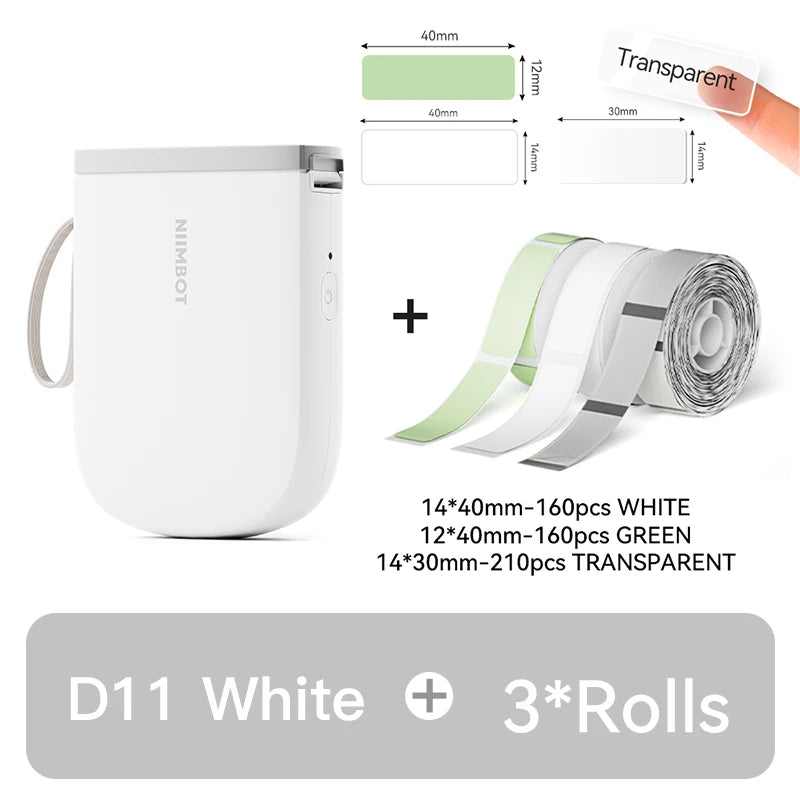 NIIMBOT D11 New Version Label Printer Mini Portable 300DPI Bluetooth Wireless Label Maker Name Tag Kitchen Sticker PrintingMaker
