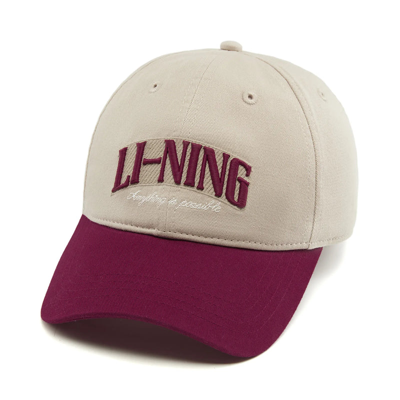 មួកបេស្បល Li-Ning សម្រាប់បុរស និងស្ត្រី ទំហំ 56-60 សង់ទីម៉ែត្រ កប្បាស 100% ដែលអាចដកដង្ហើមបាន មួកទាន់សម័យសម្រាប់លំហែកាយ AMYW127