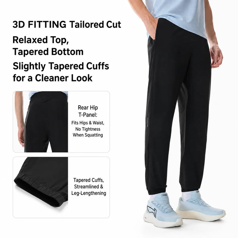 ខោរត់អាជីពបុរស Li-Ning LN COOL 88.3% ប៉ូលីអាមីត 11.7% អេឡាស្ទីន LN DRY ខោលីនីង AYKW269