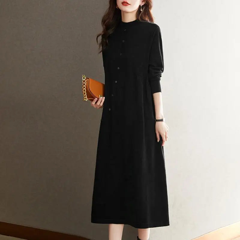 New Pull Jersey For Women Fashion Knitwear Woolen Long Dress Spring Autumn Pullover Sweater Winter Warm Jumper Female Clothing
