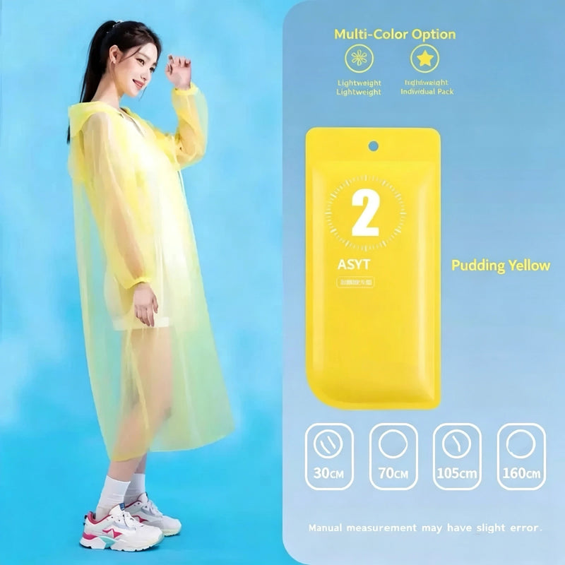 Compressed Disposable Card Raincoat Waterproof Hooded Emergency Poncho For Outdoor Travel