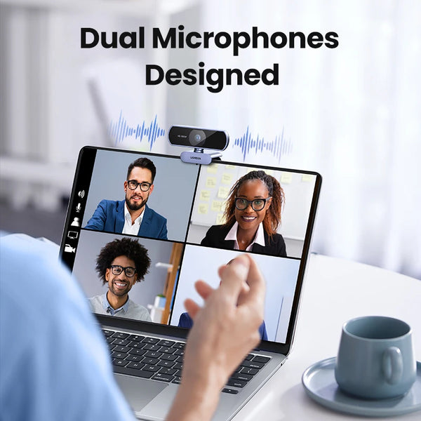 កាមេរ៉ាបណ្ដាញ UGREEN USB Webcam 1080P HD Mini Webcam សម្រាប់កុំព្យូទ័រយួរដៃ កាមេរ៉ាបណ្ដាញ មីក្រូហ្វូនពីរ សម្រាប់ YouTube Zoom Video Calling 2K webcam