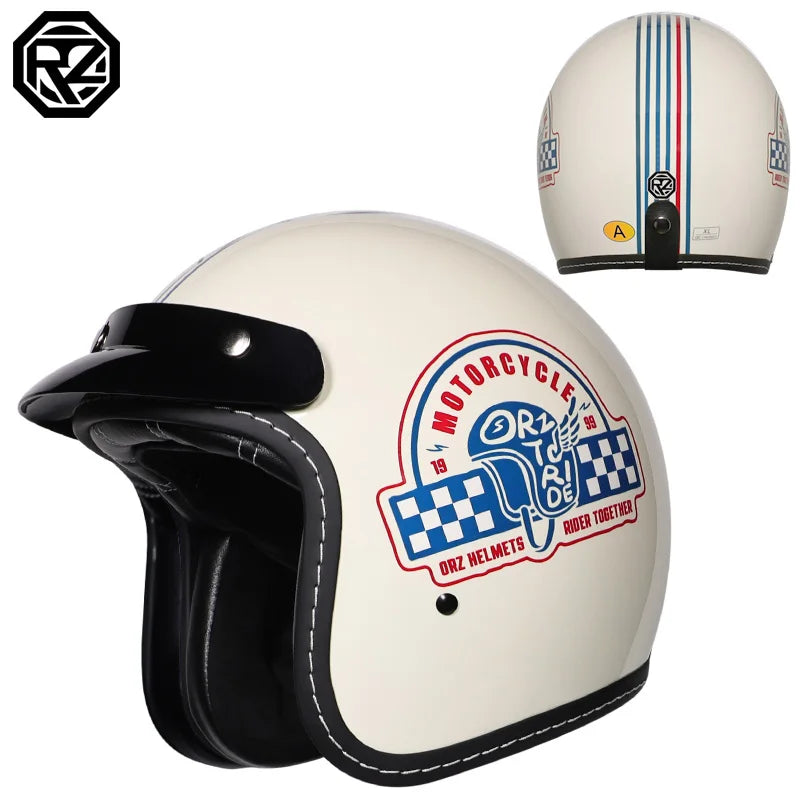 Vintage Motorcycle Helmet Open Face Retro 3/4 Half Helmet Moto Casque Casco Motocicleta Capacete Motocross Para