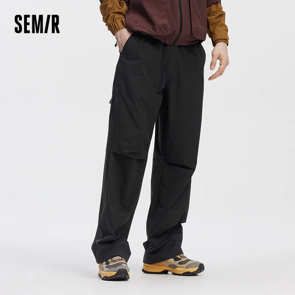 ខោបុរស Semir ចង្កេះយឺត រលុង ត្រង់ ផ្នត់ជង្គង់ ខោសម្រាប់ការងារក្រៅផ្ទះ ខោដឹកទំនិញ ខោរដូវស្លឹកឈើជ្រុះធម្មតា ស្លៀកប្រចាំថ្ងៃ 2026