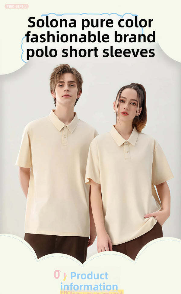 Casual versatile button-down blazer-style Short sleeve polo shirt for team culture wear Printed work uniform with logo.