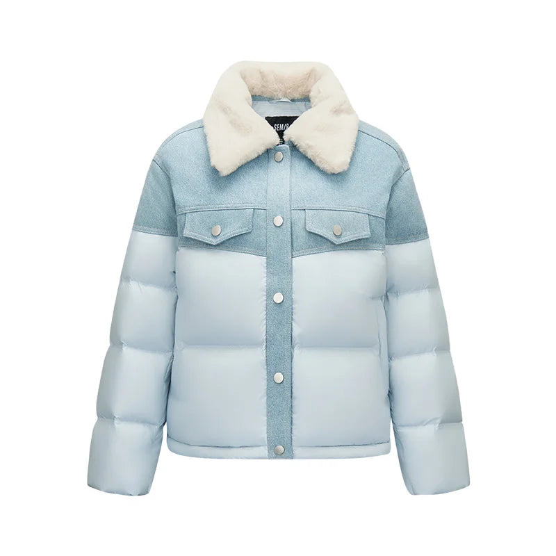 Semir Women Down Jacket Thermal Warmth Antistatic Fabric 90 Percent Down Fill Oversized Fit 2026 Winter Outdoor Layer