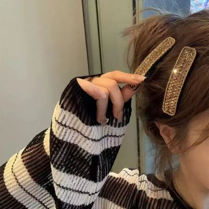 Diamond Hair Clip with Side Bangs and Broken Hair, BB Clip Clip, New Straight Clip