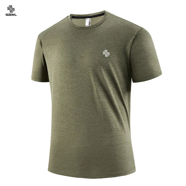 SBWL Fashion Football Style Men's Outdoor Running Fitness Loose Short Sleeve T-Shirt Breathable Quick Drying Casual Gym Tops