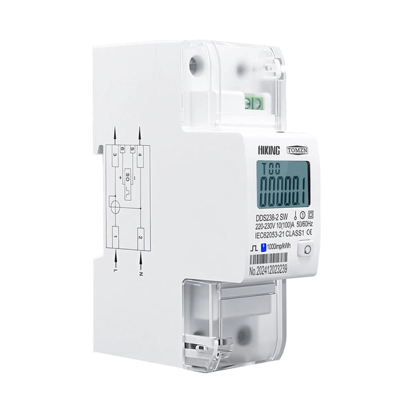 TOMZN 5+1 Bidirectional 65A 100A 220V 50/60Hz Voltage Current Positive Reverse Power Reset To Zero Single Phase kWh Energy Meter