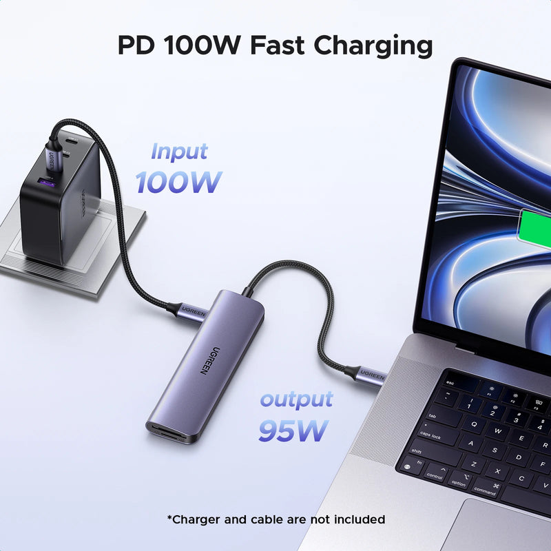 UGREEN USB C HUB 7 in 1 Dock 4K HDMI 100W PD USB-C & 2xUSB-A 5Gbps Data Ports SD/TF Card Reader for Laptop MacBook Pro/Air Dell