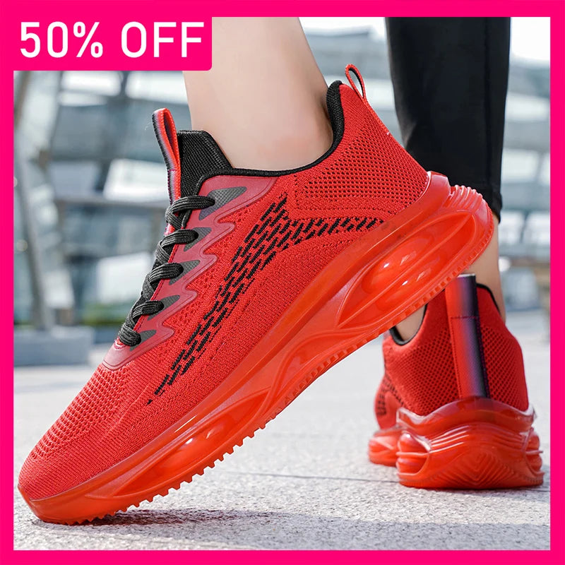 Men Sports Shoes New High-quality Mesh Breathable Lightweight Lace Up Running Shoes Summer Comfortable Versatile Tennis Shoes
