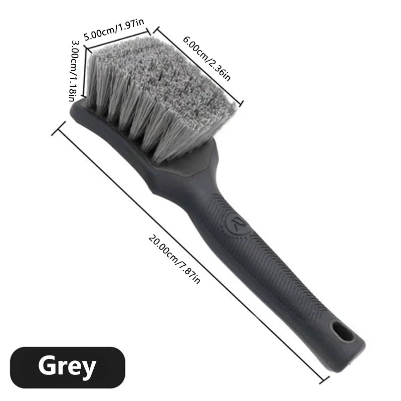 SEAMETAL Rubber Handle Car Wheels Brushes Medium Stiff Synthetic Bristles Tire Scrub Cleaner Never Scratch Wheel Tire Clean Tool