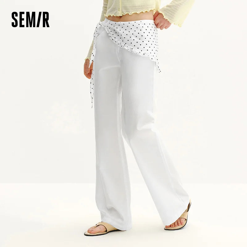 Semir Women Pants Polka 2026 Dot Loose Fit Flared Urban Casual Everyday Style Soft Comfortable Daily Wear Trendy Versatile