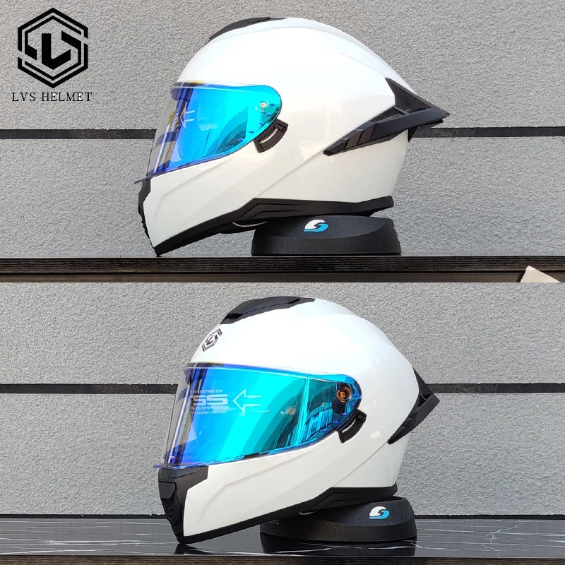 Motorcycle helmet, men's and women's dual mirror full face helmet, motorcycle sports car, all season full face helmet LVS-703