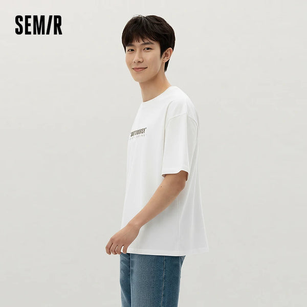 អាវយឺតបុរស Semir អក្សរ 2026 ប៉ាក់រាងរលុង កមូល ធម្មតា ស្ទីលប្រចាំថ្ងៃ ទន់ មានផាសុកភាព ពាក់ប្រចាំថ្ងៃ