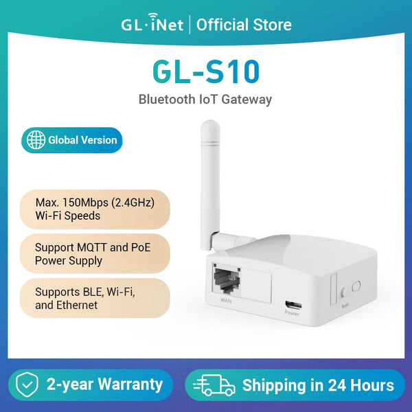 GL-S10 BLE IoT Gateway | ការផ្គត់ផ្គង់ថាមពល PoE