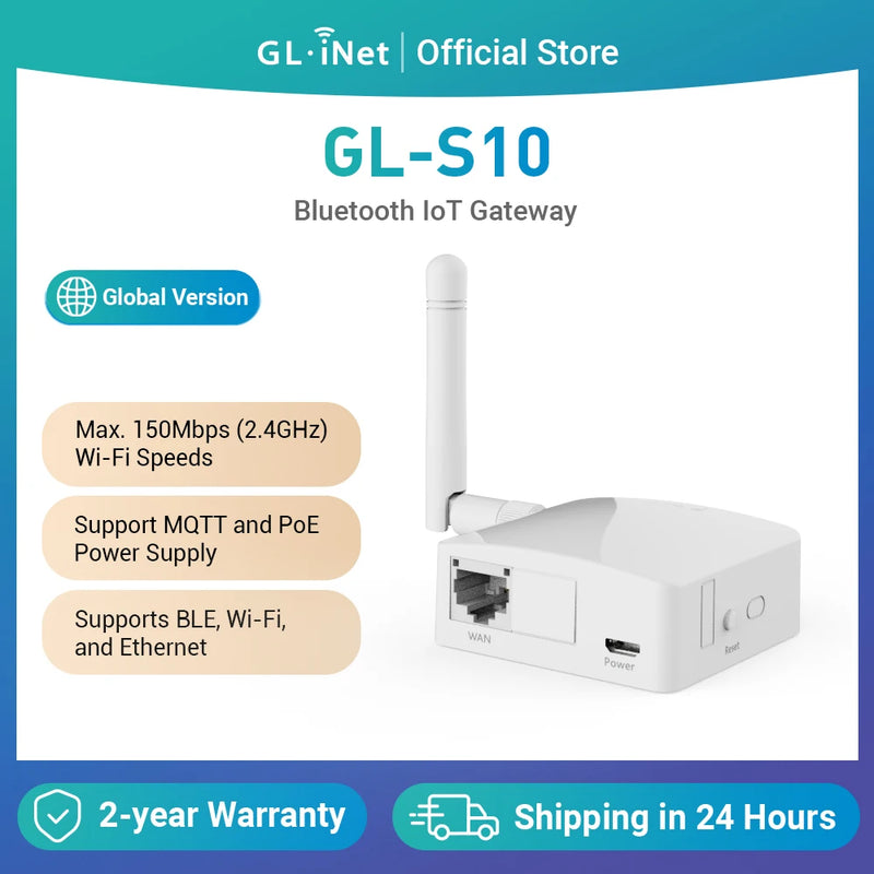 GL-S10 BLE IoT Gateway | ការផ្គត់ផ្គង់ថាមពល PoE