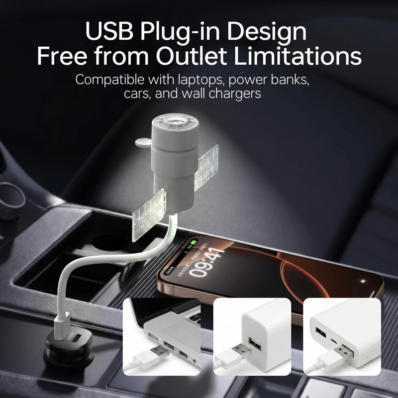 ឈុតភ្លើងពេលយប់បញ្ចាំង USB ចំនួន ២៥ ដុំ ចង្កៀងបញ្ចាំងផ្កាយរណបអាចលៃតម្រូវបាន ៣៦០° សម្រាប់ភ្លើងពេលយប់បរិយាកាសរ៉ូមែនទិកជាអំណោយរបស់កុមារ