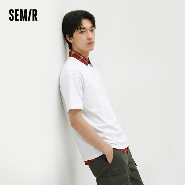 អាវយឺតបុរស Semir ឆ្នាំ ២០២៦ បោះពុម្ពក្រាហ្វិកពណ៌ អាវកមូលរលុង ម៉ូដសាមញ្ញ ទន់ៗ