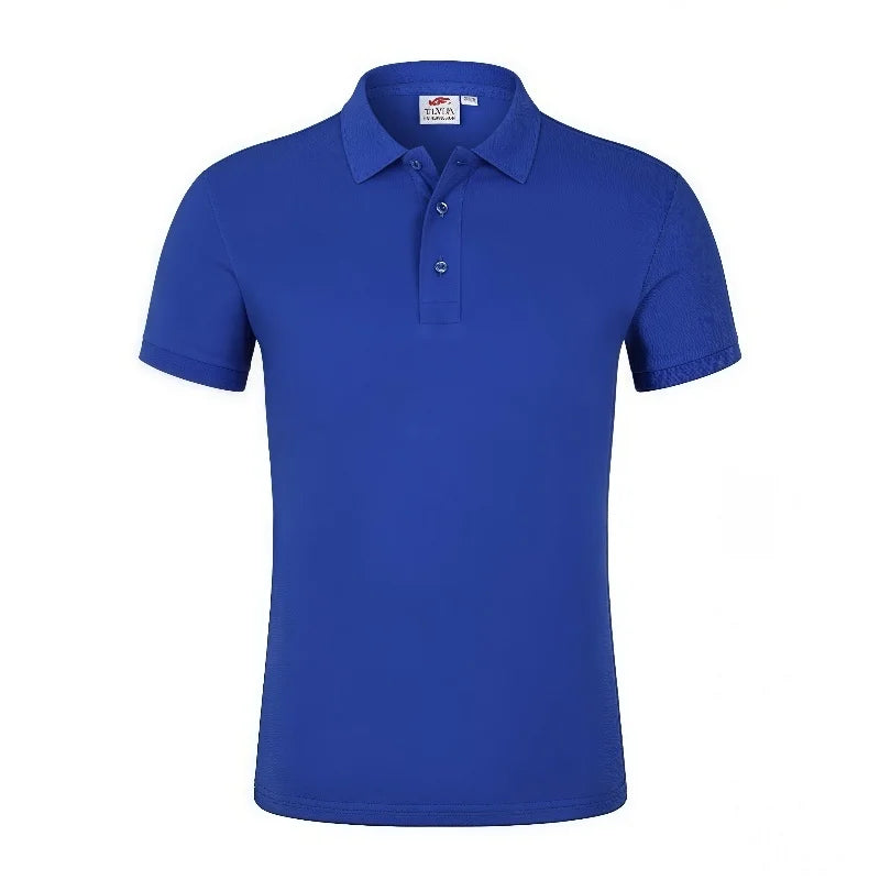 High-End Pure Cotton Polo Shirt Short Sleeve Turn-down Collar Corporate  Workwear Group Meetings  custom Embroidered Logo