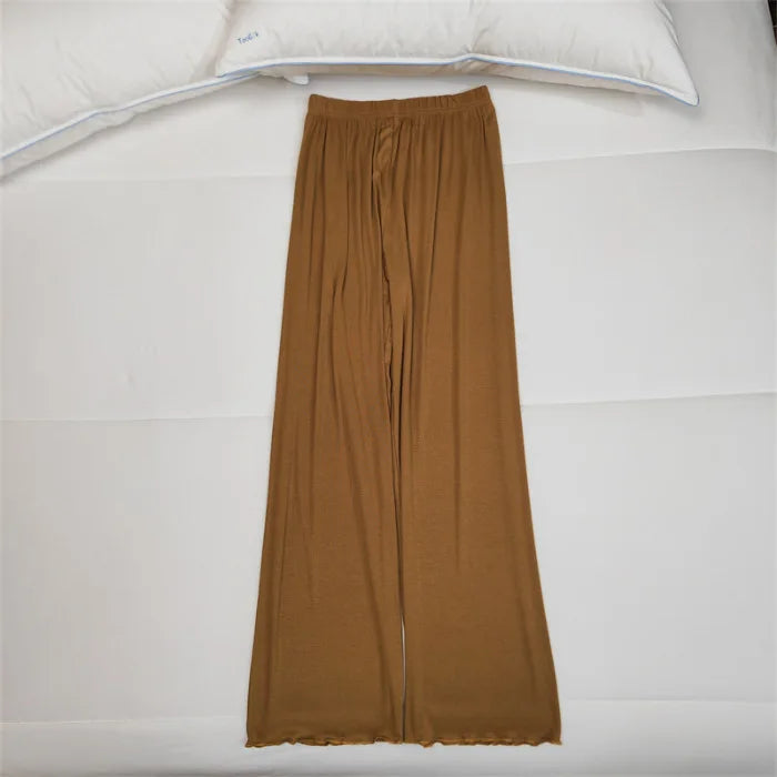 Pajama Pants Sleepwear Women Loungewear Spring Summer Lounge Bottoms Elastic Waist Home Pants Pajama Homewear Loose Trousers
