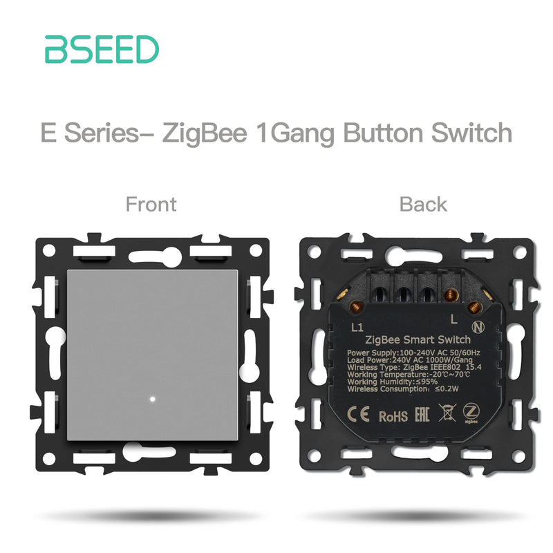 BSEED E Series Zigbee Smart Click Switch Module Part Wall Light Switch DIY Part White Black Grey Color Free Combination