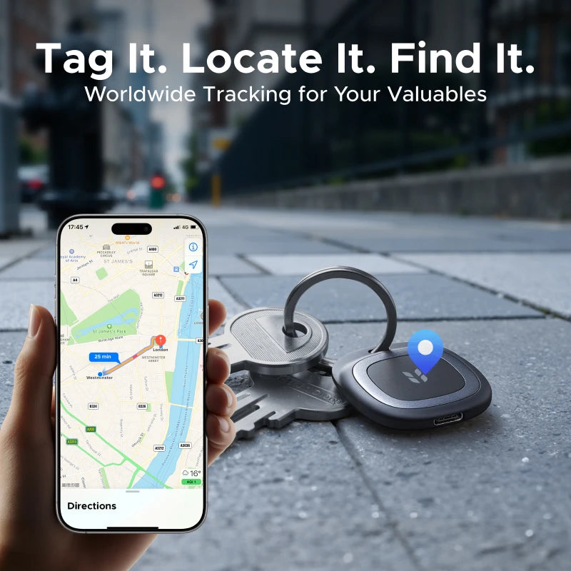UGREEN Smart Item Tracker Work with Apple Find My & Google Find Hub Bluetooth Finder For iOS & Android C Charging Anti‑Lost Tag