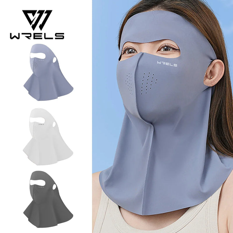 WRELS UV Full Face Cover UPF 50+ Summer Face Mask Breathable Sunscreen Sports Face Covering Sun Protection Face Mask