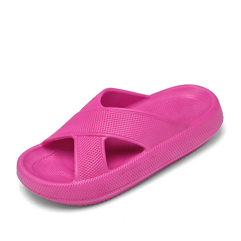 Summer Unisex Thick Soles Platform Slippers EVA Soft Comfortable Slides Slippers Anti Slip Lightweight
