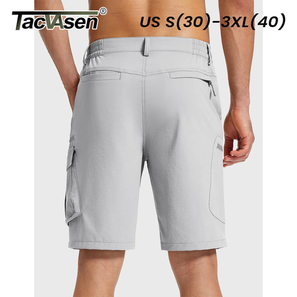 TACVASEN UPF 50+ Hiking Cargo Shorts with 7 Pockets Men 9" Quick Dry Lightweight Nylon Shorts Outdoor Work Shorts Fishing Casual
