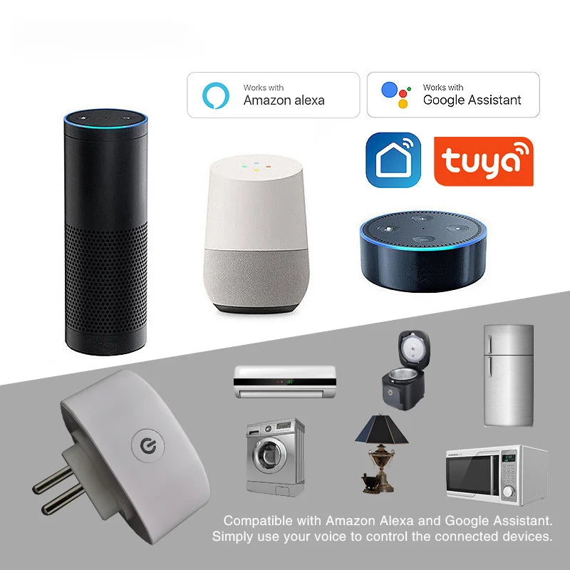 Smart Socket Israel WIFI Wireless Remote Plug Tuya Socket with  Support for Google Alexa Voice Timing Power Outlet