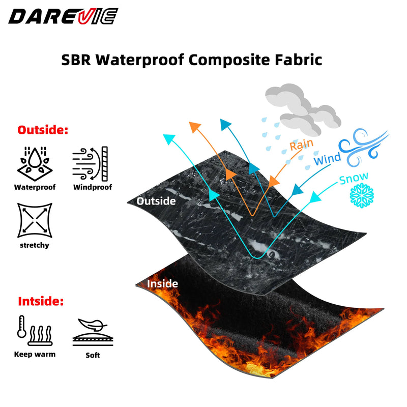 ស្រោមស្បែកជើងជិះកង់ DAREVIE ការពារទឹកជ្រាបរដូវរងាក្តៅរោមចៀមសម្រាប់ជិះកង់ ស្រោមស្បែកជើងជិះកង់ការពារការរអិល ធន់នឹងការពាក់ ធន់នឹងខ្យល់