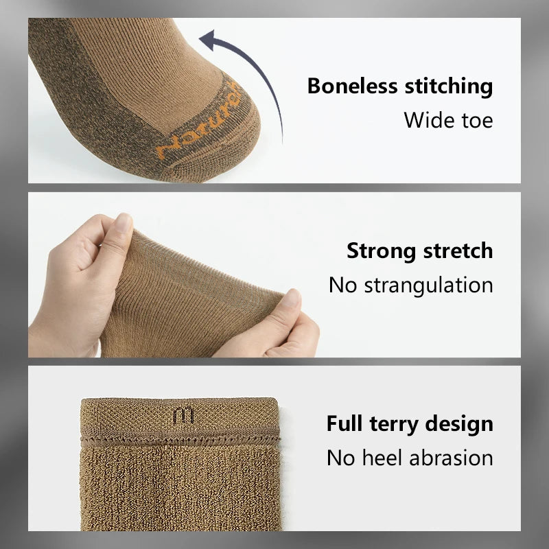Naturehike Merino Wool Socks Winter Men Women Outdoor Hiking Mountaineering Ski Socks Camping Thickened Warm Shock Absorption