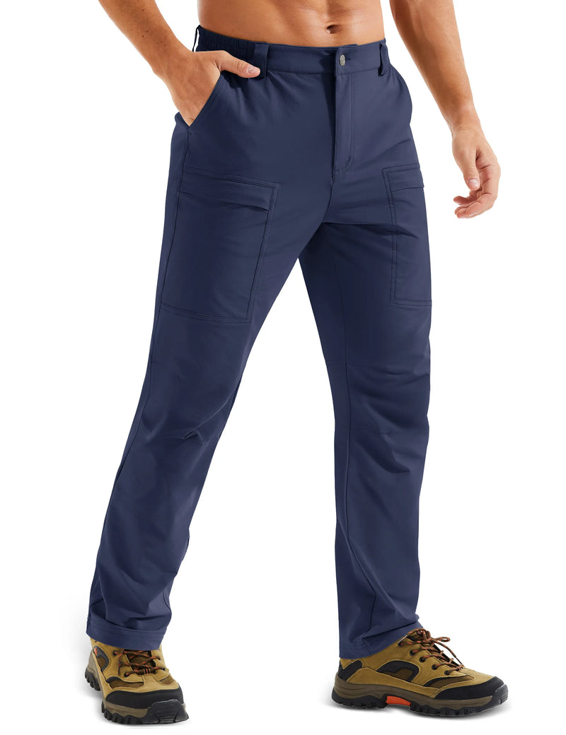 TACVASEN Men's Hiking Pants Lightweight Quick Dry 7 Pockets Travel Pants for Men Water Resistant Ripstop Work Fishing Cargo Pant