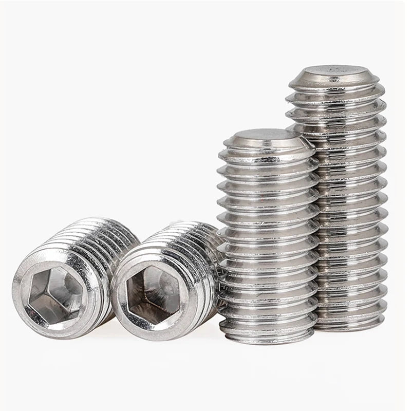 M3-M10 DIN913 Black Steel 304 Stainless Steel Hex Hexagon Socket Allen Flat Point Set Screw Grub Bolt Assortment Kit