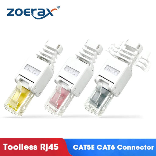 ZoeRax 1PCS Tool Free RJ45 Connector for UTP CAT6A/CAT6/CAT5E, No Crimper Internet RJ 45 for 23awg-26awg, Toolless LAN Cord Ends