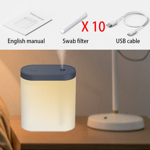 280ml Air Humidifier Portable USB Aroma Diffuser With Night Light Cool Mist For Bedroom Home Car Plants Purifier Humificador Gray 10 Fiflters