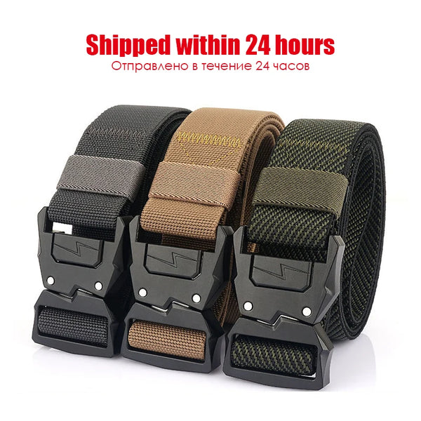VATLTY 110cm-140cm Men's Elastic Belt Quick Release Alloy Buckle Military Army Belt Tactical Outdoor Girdle Male Jeans Waistband