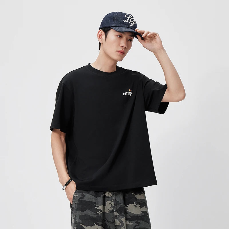 Semir Men Tshirt Cotton Letter Print Short Sleeve Knit Top 2026 Summer Casual Urban