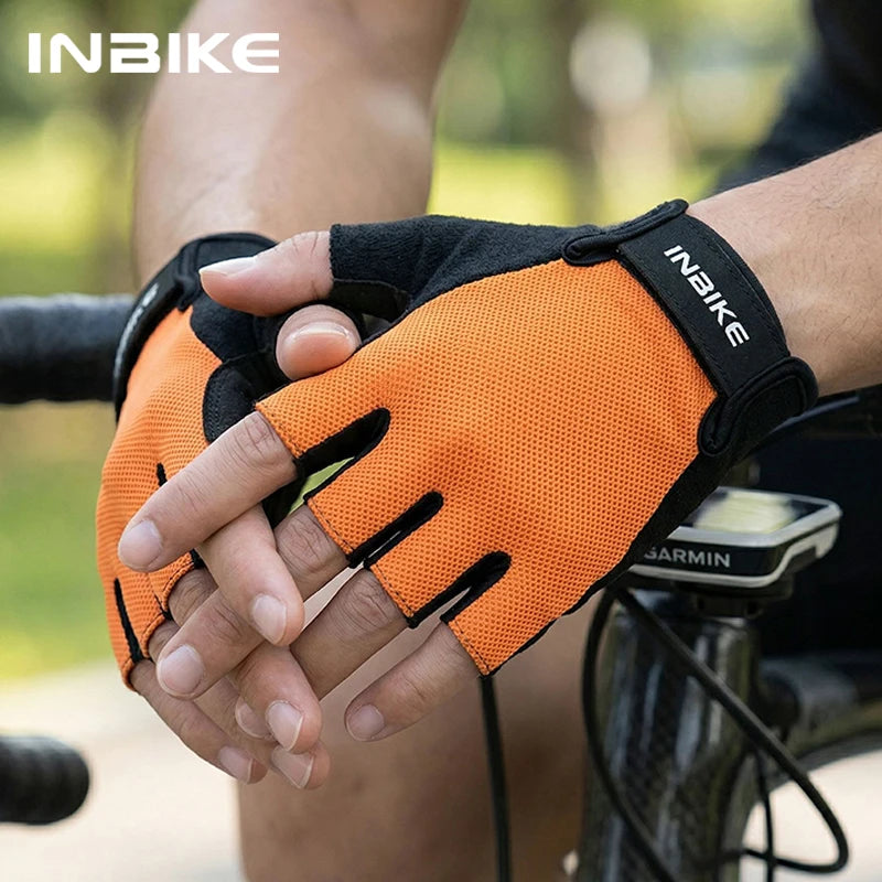INBIKE Bike Gloves Cycling Gloves Biking Gloves for Men Women with Shock-Absorbing Pad Light Weight Half Finger Bicycle Gloves