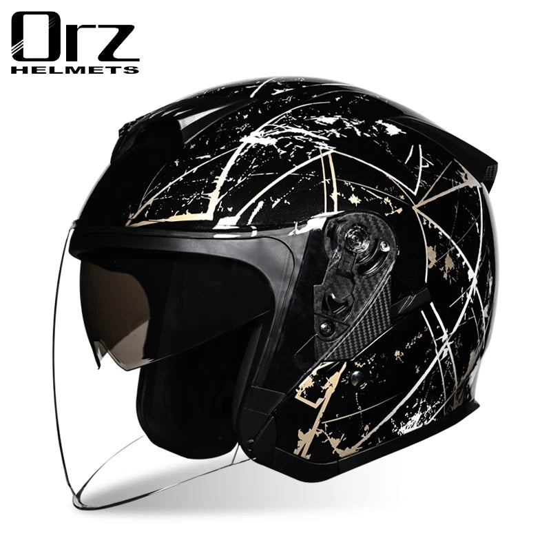 Motorcycle Helmet Double Lens Capacete De Moto Helmet Half Face Summer Cool Casco Moto Street Fashion Helmet For Four Seasons