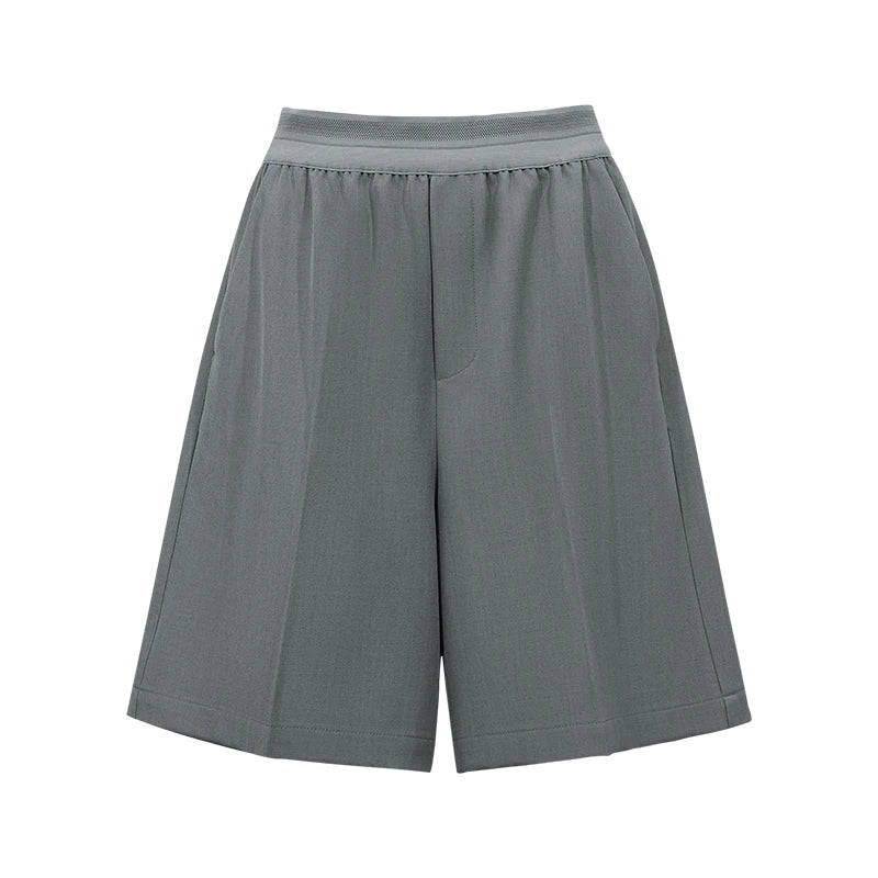 Amii Women’s Shorts 2026 Summer New Cutout Elastic Waist Wide Leg Pants Loose Simple Office Casual Women's Clothing 12622158
