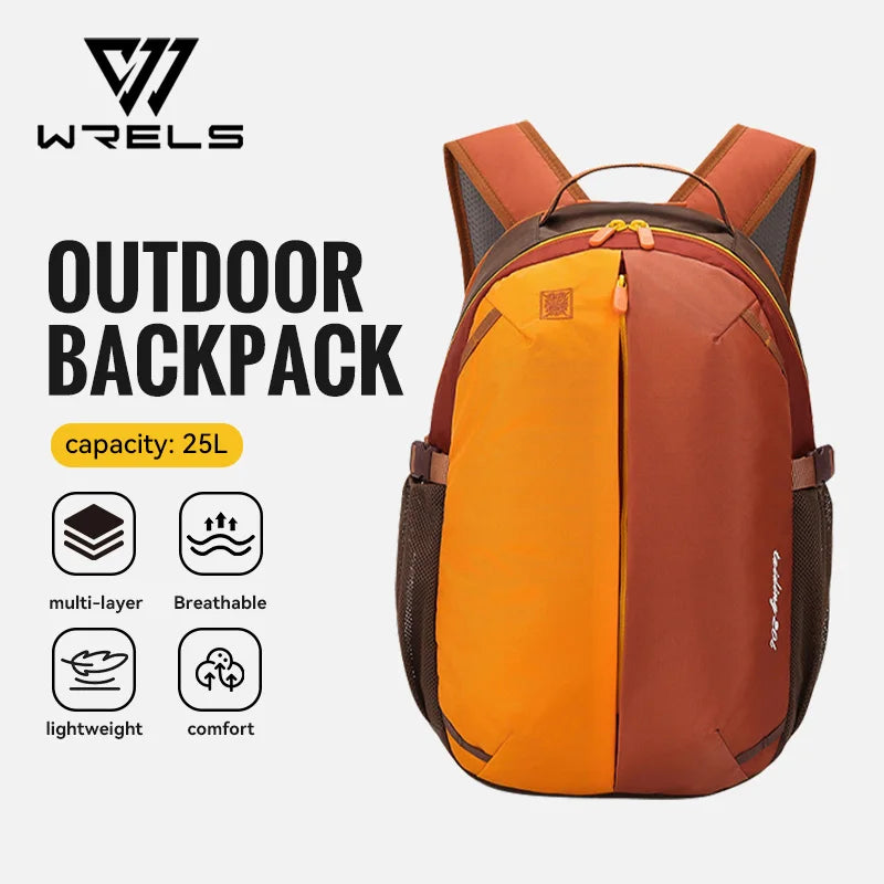 WRELS Outdoor Backpack Lightweight Breathable Schoolbag Waterproof Multi-role Backpack Large Capacity Outdoor Climb Hiking Bag
