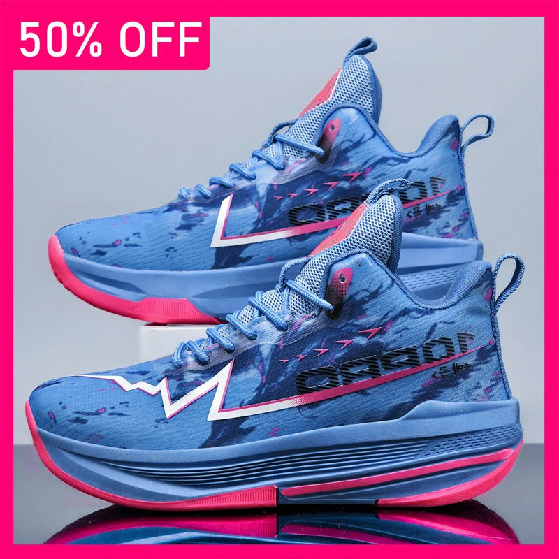 Unisex Basketball Shoes Breathable Mesh Outdoor Sports Competitions Running Shoes Spring Cushioning Rebound Basketball Boots