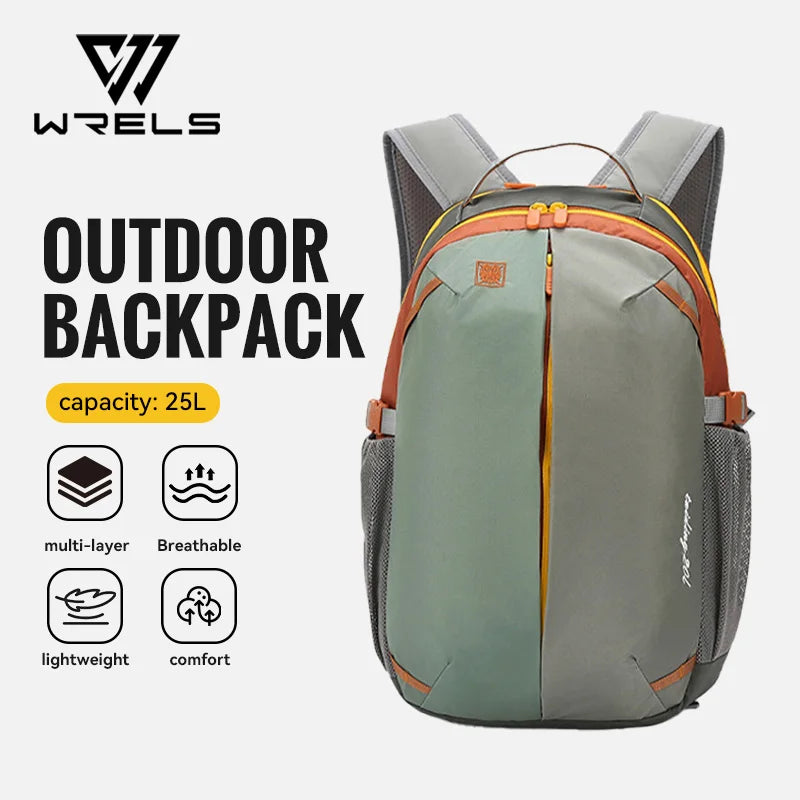 WRELS Outdoor Backpack Lightweight Breathable Schoolbag Waterproof Multi-role Backpack Large Capacity Outdoor Climb Hiking Bag