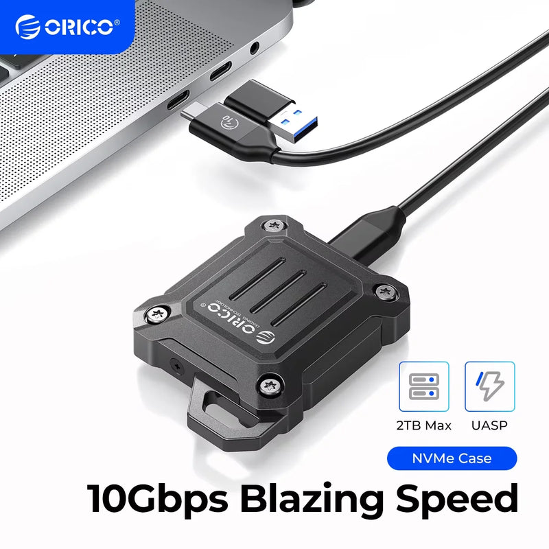 ORICO M.2 NVMe Hard Drive Case USB 3.2 Gen 2 10Gbps NVME SSD Enclosure PCI-E M-Key 2230mm for PC External SSD Drive Enclosure