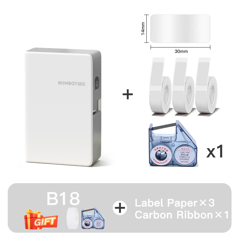 Niimbot N1/B18 Thermal Transfer Label Sticker Printer Mini Label Maker With Ribbon PET Papers For Jewelry Store Cable Cosmetics